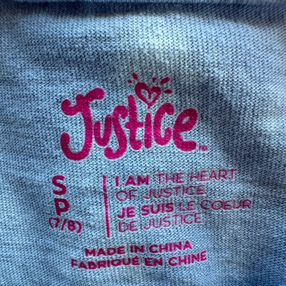 Justice Girls Blue Tie Dye  Long Sleeve Tee Shirt Size 7/8 - Picture 7 of 7